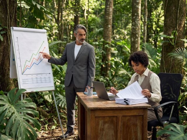 due persone che fanno affari nella giungla del business