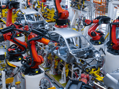 Catena di montaggio di un'industria automobilistica