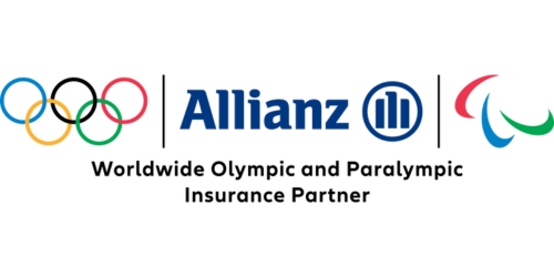 Λογότυπο: Συνεργάτης Ασφαλειών Ολυμπιακών και Παραολυμπιακών Αγώνων της Allianz παγκοσμίως