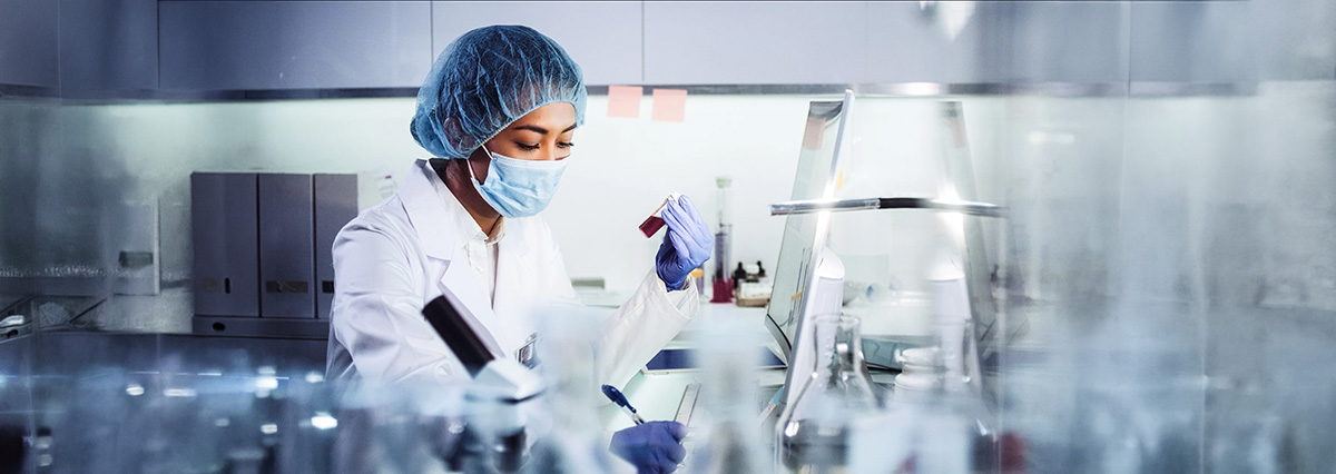 a researcher is working in a lab