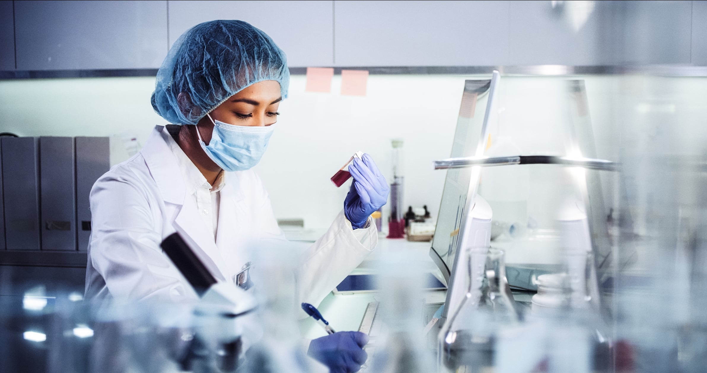 a researcher is working in a lab