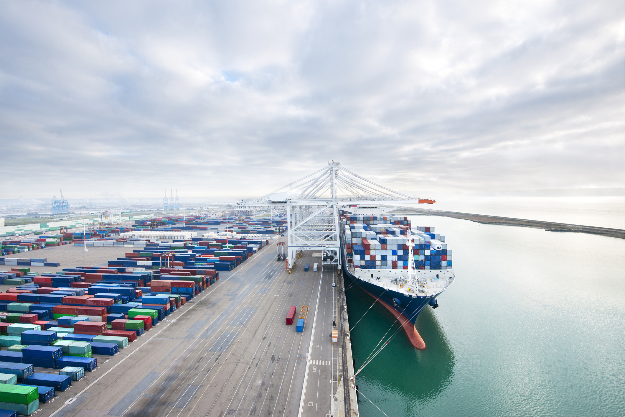 shipping container at port