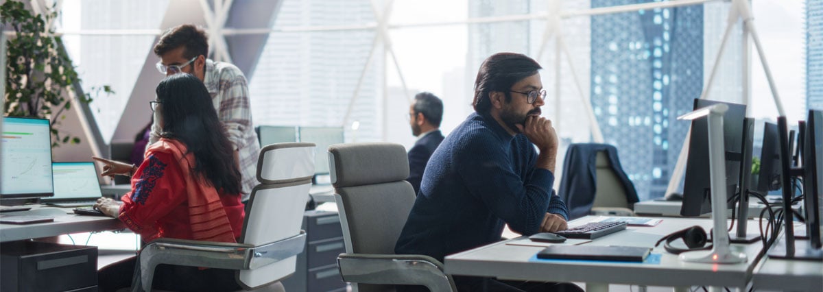 employees working in an office