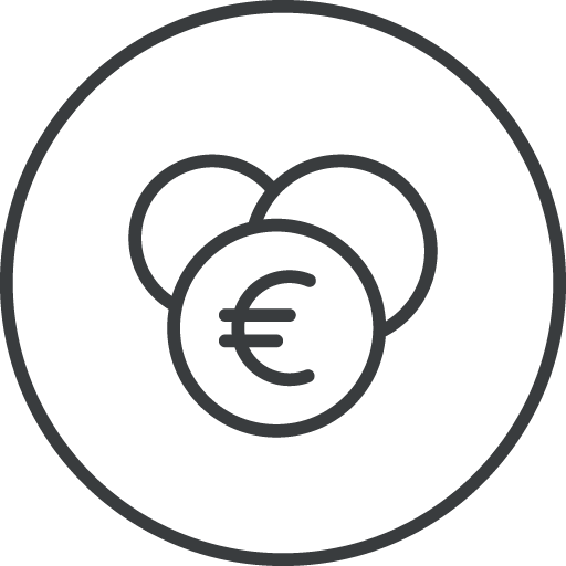 Icona di monete in euro