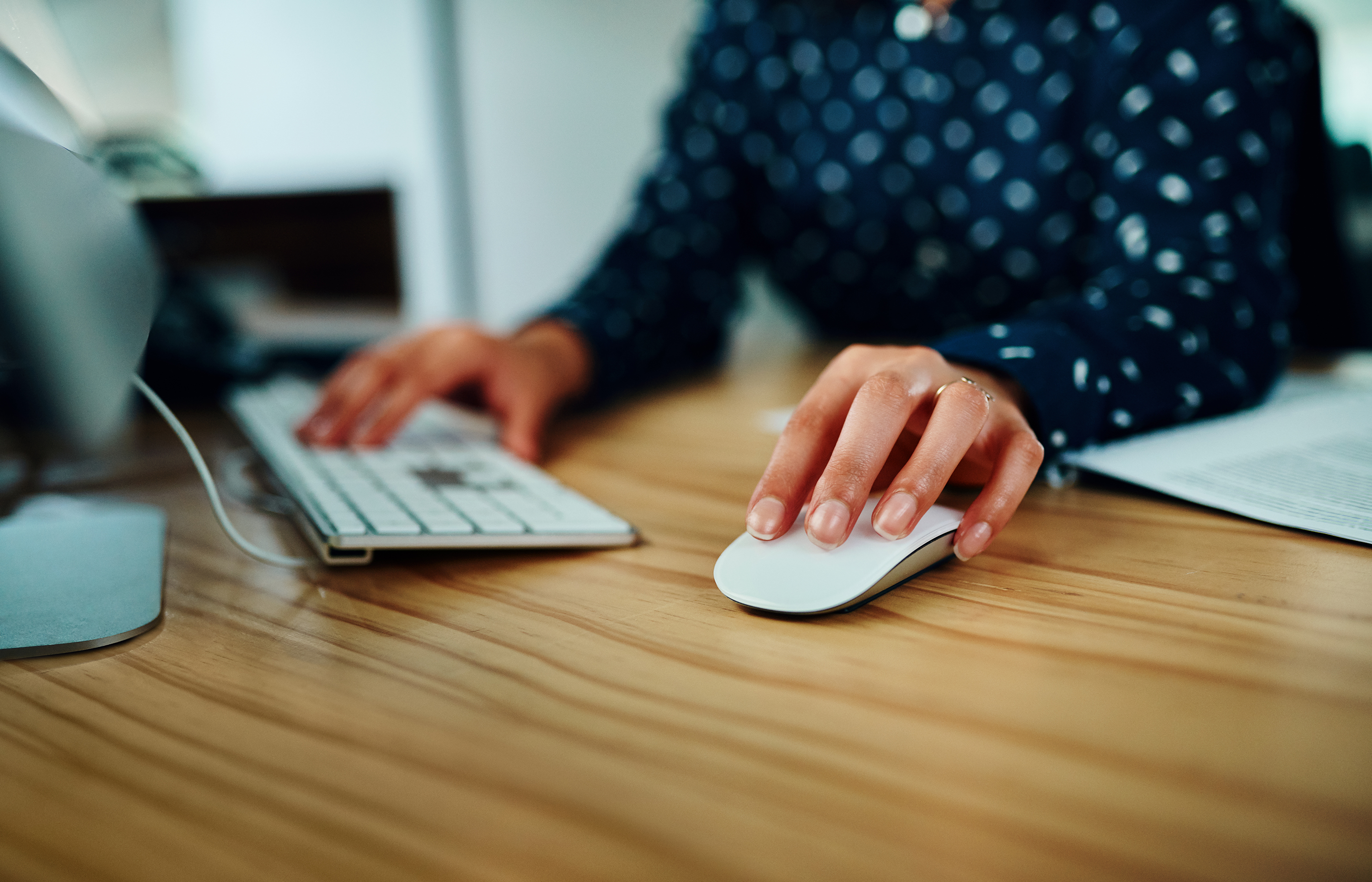 Businesswoman at her laptop using EOLIS