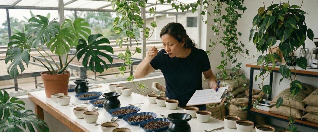 A-coffee-producer-tasting-the-coffee