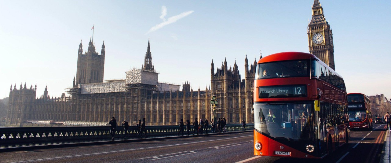 London view from Westminster Bridge on Elizabeth Tower - Big Ben