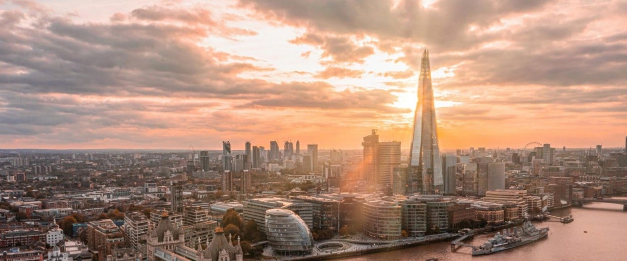 view from above to shard London