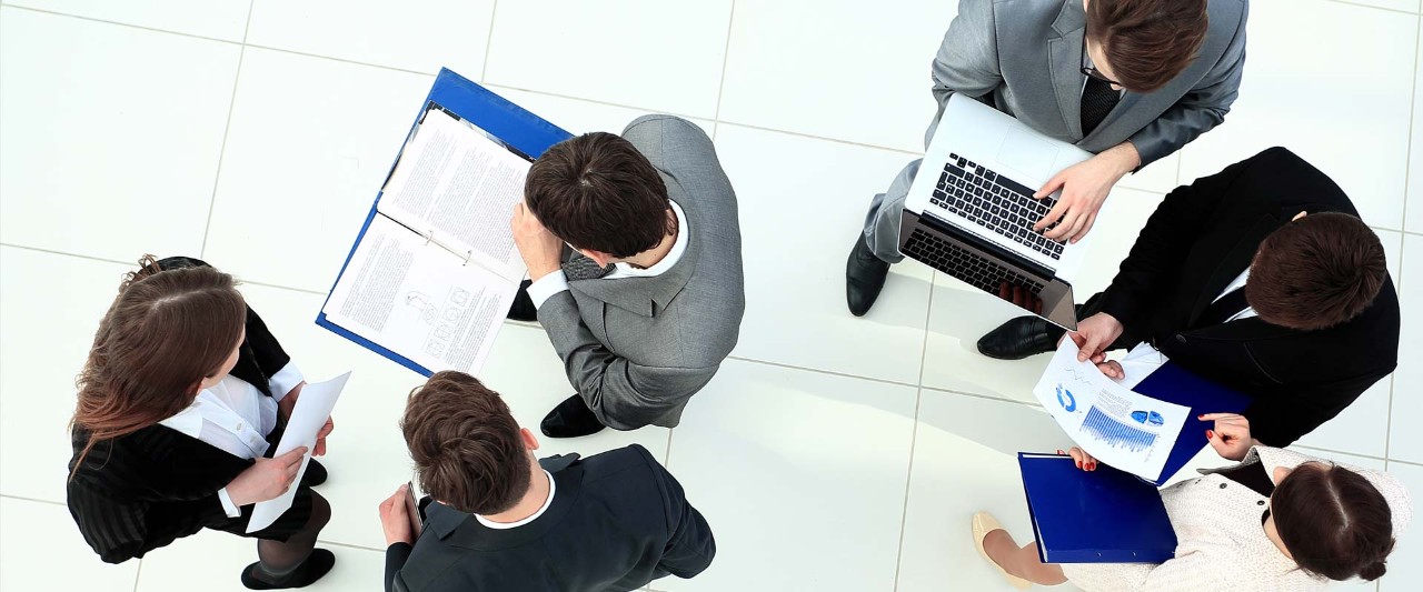 two people working in an agency office