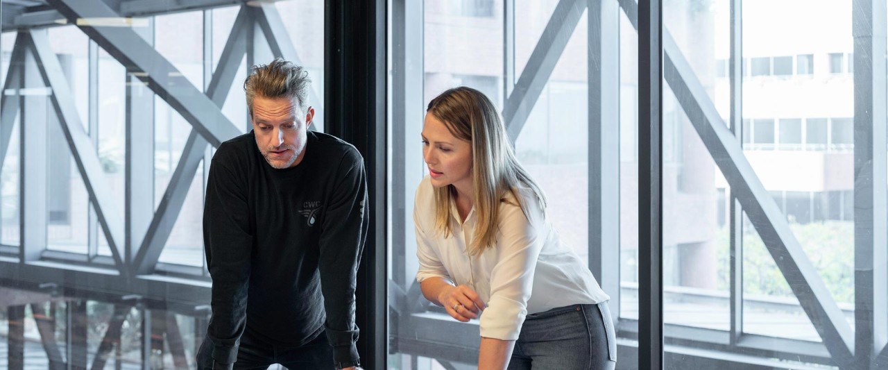 man and woman meeting in the office