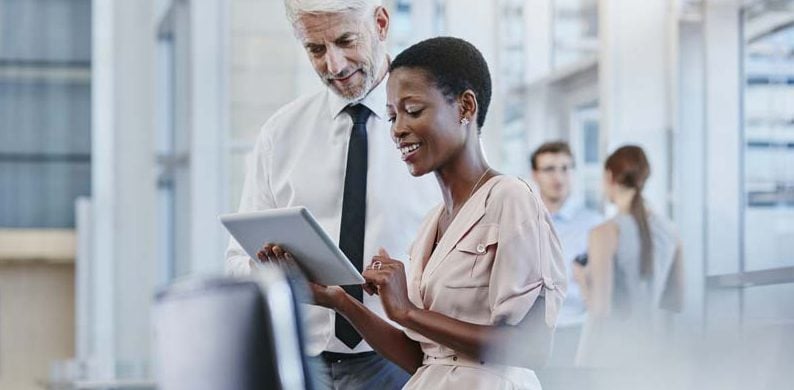 woman with the tablet in the office
