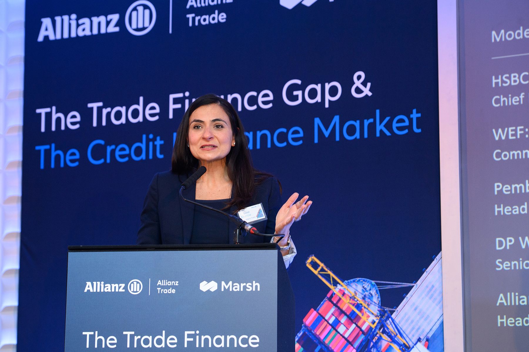 Sarah Murrow Speaking at podium