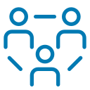 three people connected icon