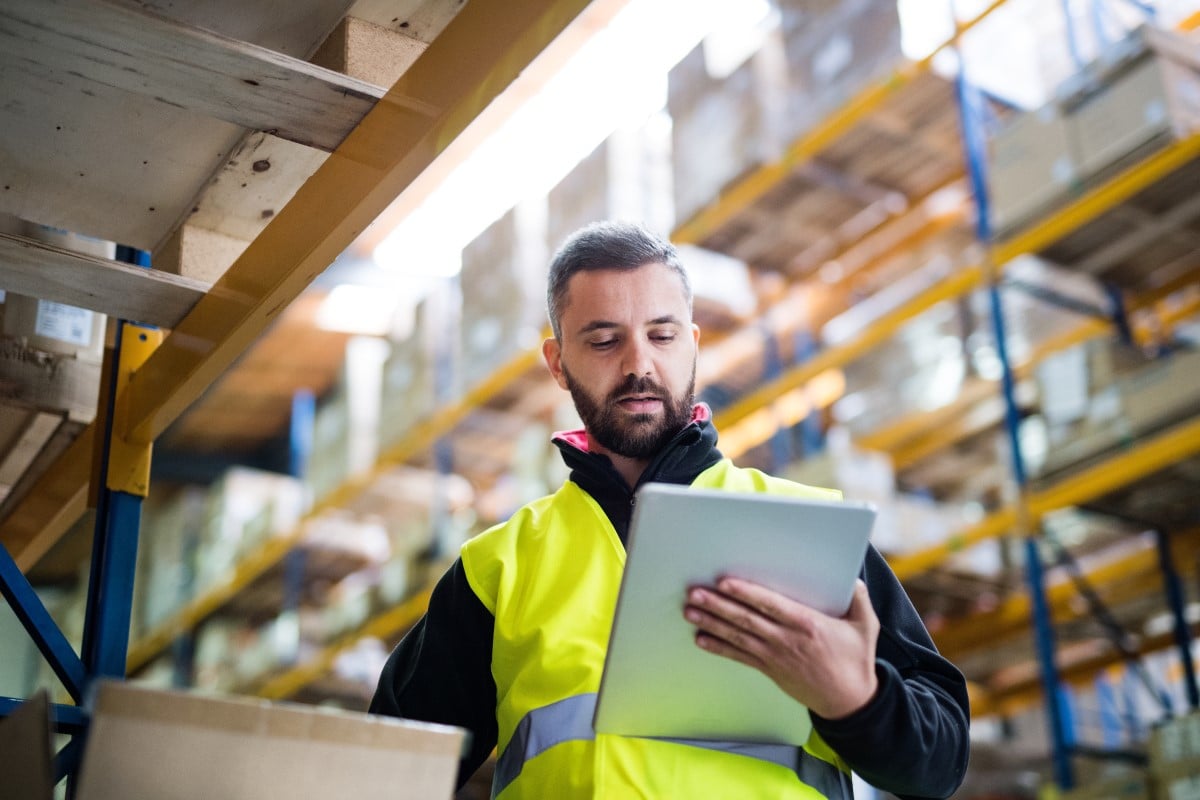 Men in warehouse