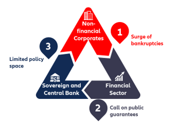 Figure 17: Stylized doom loop of the corporate-financial sector-sovereign nexus