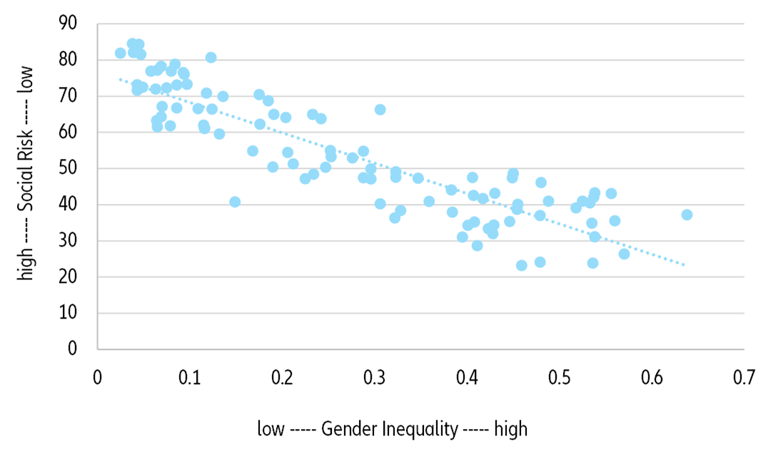 Figure 7: Social risk and gender inequality