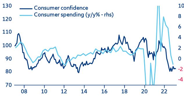 Figure 3: Consumer confidence and household spending