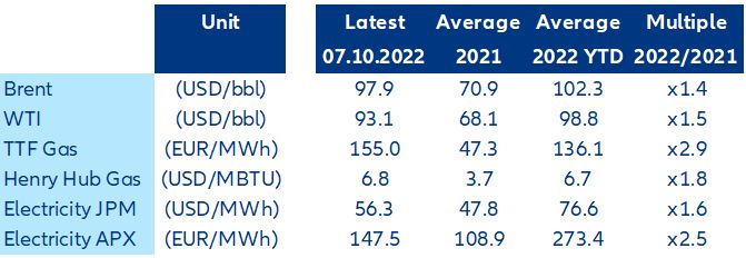 Figure 8 - Evolution of energy-related commodity prices 