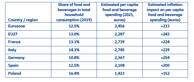 Table 2: Estimated per capita impact of food inflation for 2022