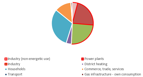 Figure 2: Gas consumption by consumer group (% total)