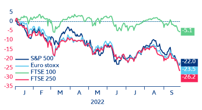 Figure 5 – Global equity markets year-to-date performance (%)