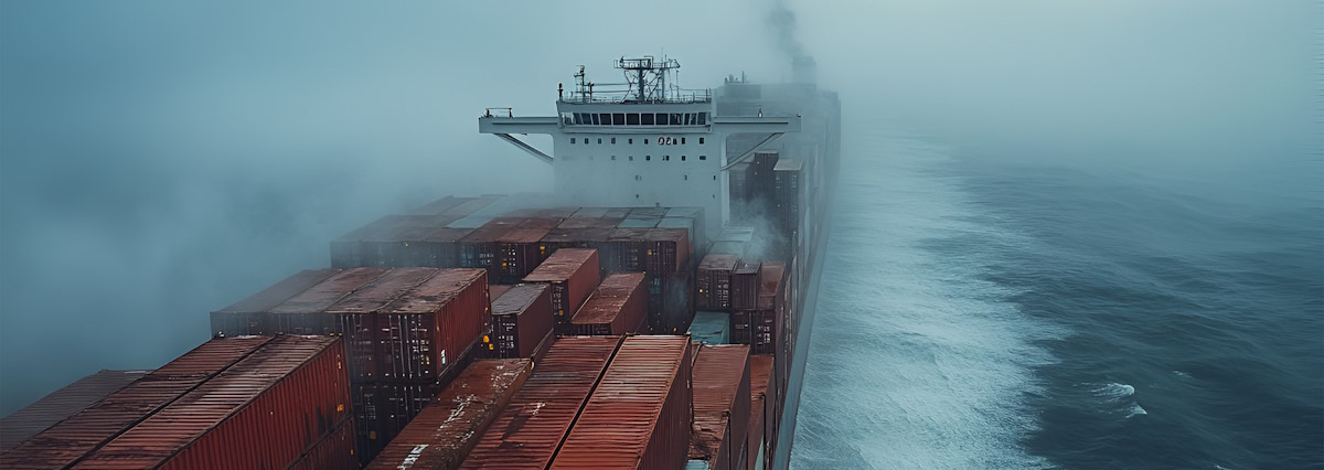 container boat in a storm