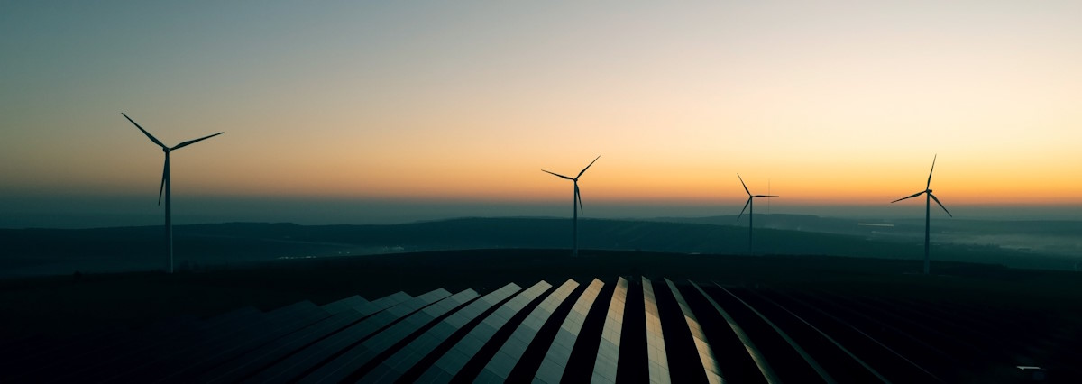 solar panels and wind turbines