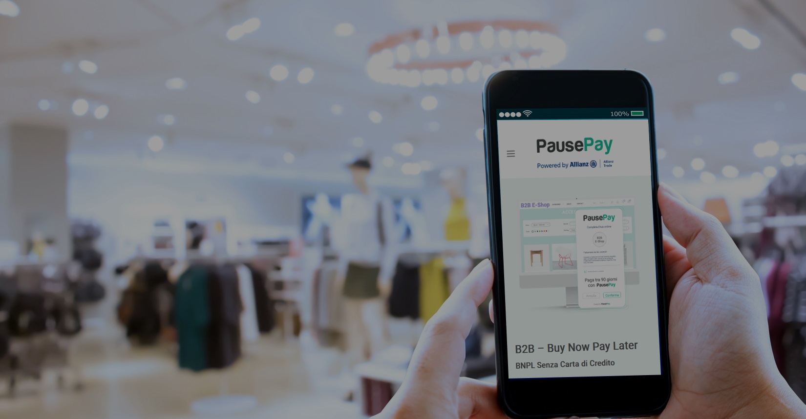 Schermata di PausePay su uno smartphone