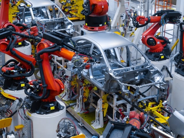 Catena di montaggio di un'industria automobilistica