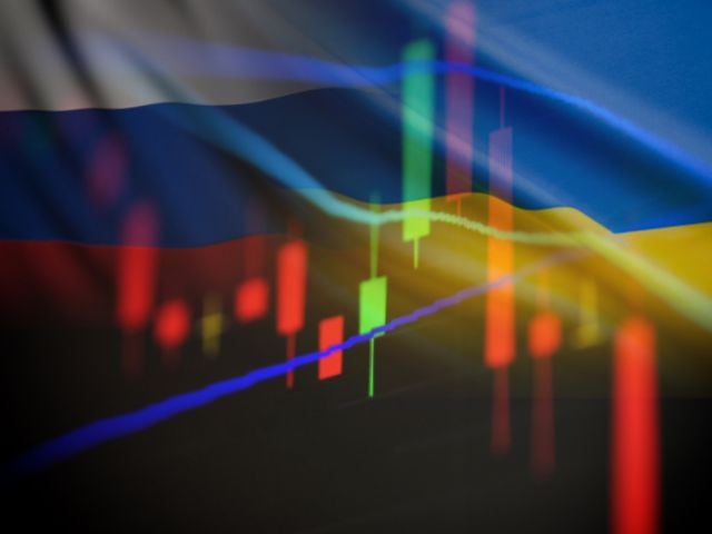 Illustrazione della bandiera russa con grafici in trasparenza