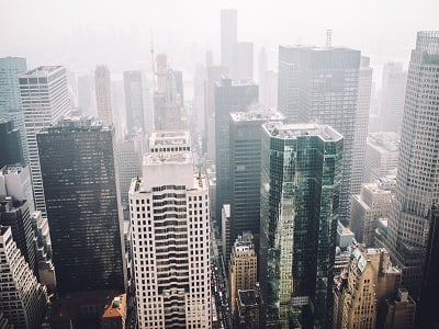 Grattacieli di una città visti dall'alto