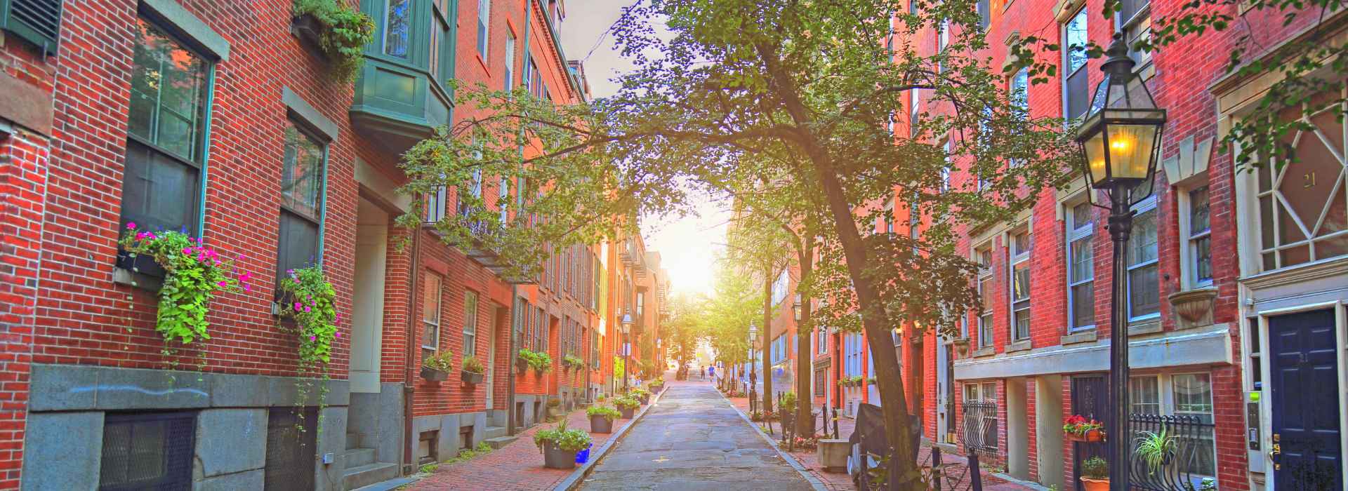 Strada residenziale di Boston