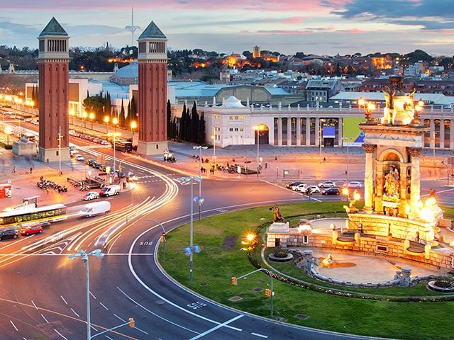 Vista di Plaza de España a Barcellona
