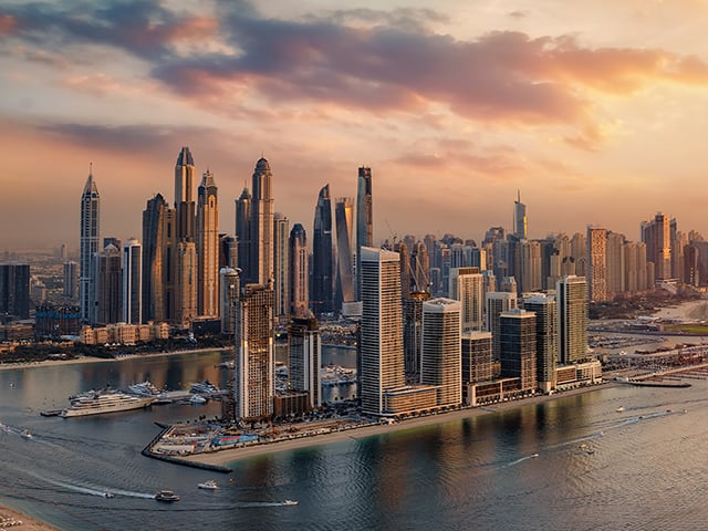 Vista di Dubai, negli Emirati Arabi Uniti