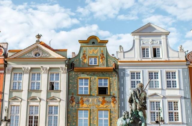 Vista degli edifici in una città polacca