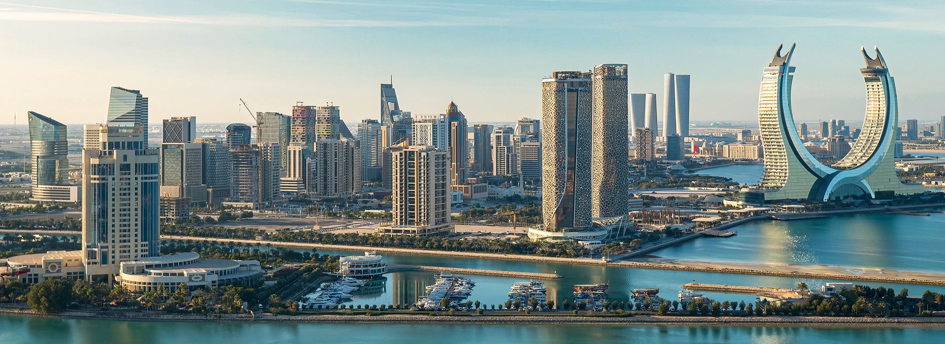 Skyline della città di Doha, in Qatar