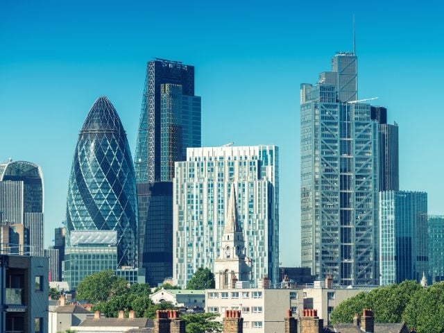 Vista dei palazzi più moderni di Londra