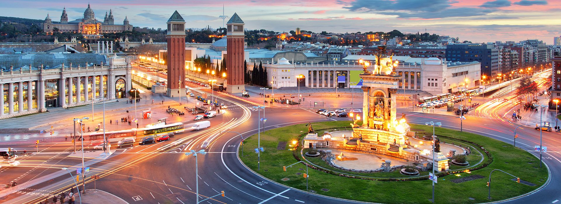 Vista di Plaza de España a Barcellona
