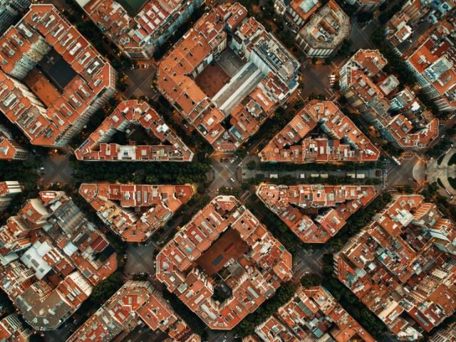 Edifici di Barcellona visti dall'alto