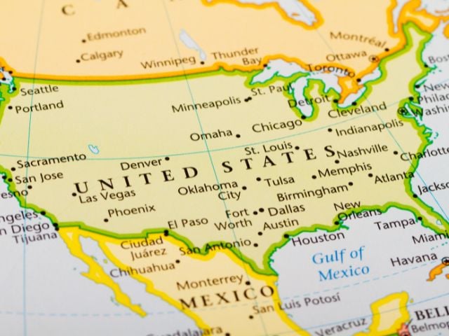 Mappa degli Stati Uniti