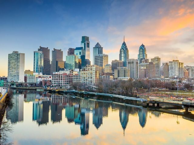 Vista di della città di Philadelphia, negli Stati Uniti