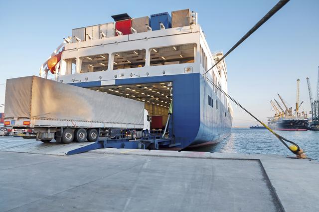 Vrachtwagen met goederen waarvoor Letter of Credit wordt gebruikt