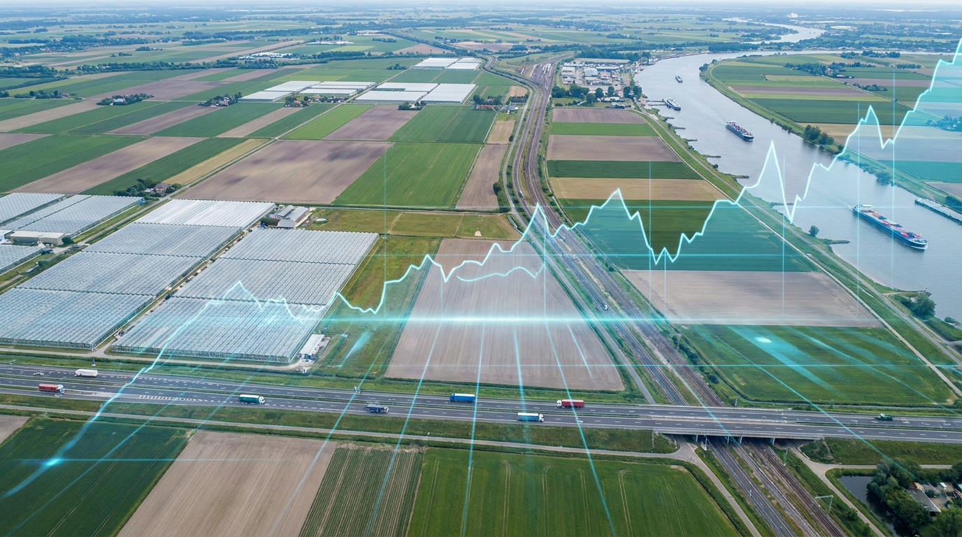 Grafiek met blauwe accenten