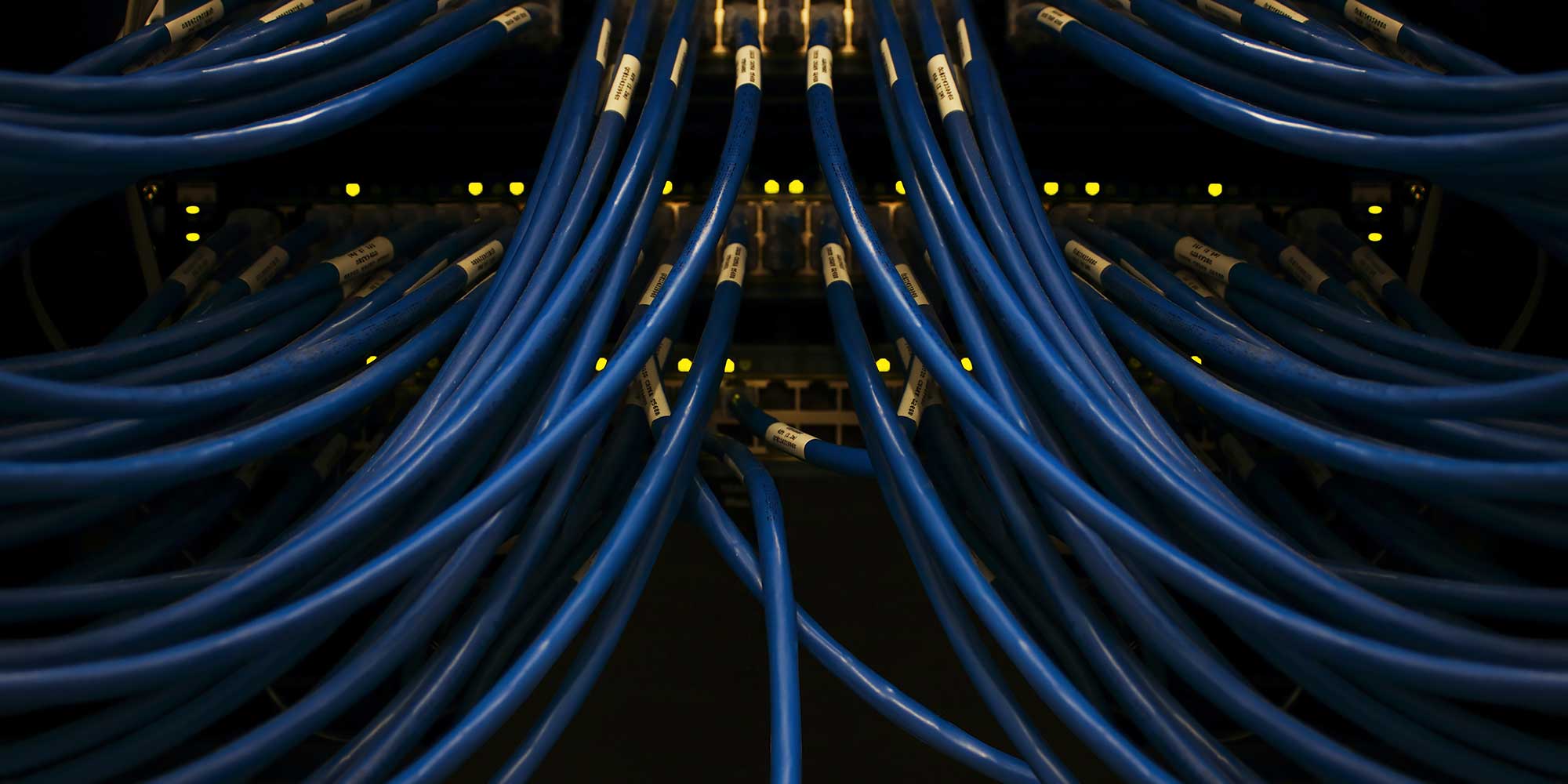 Szereg podłączonych przewodów w urządzeniu