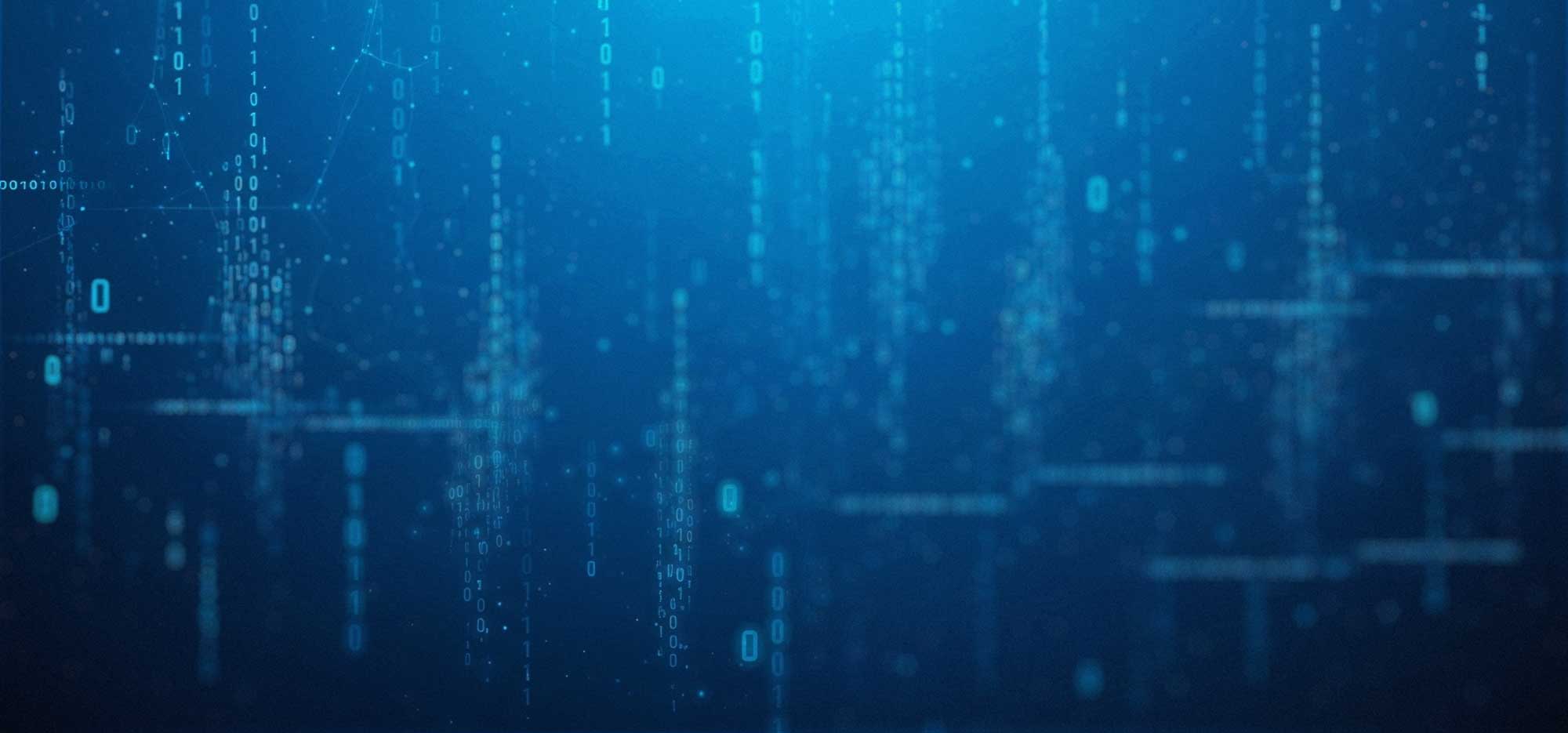 Cybernetyczne tło z binarnymi liczbami 